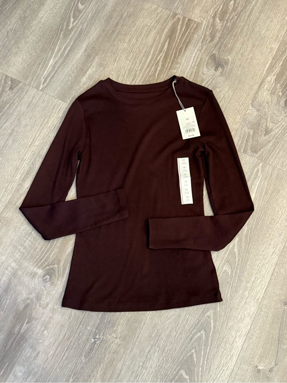 a new day Women's Long Sleeve Tee in Deep Burgundy
